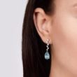 BOUCLES D'OREILLES AVEC BRILLANTS ET TOPAZE EN OR BLANC - BOUCLES D'OREILLES EN TOPAZE - BOUCLES D'OREILLES