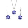 SET AUS HALSKETTE UND OHRRINGEN MIT TANSANITEN IN WEISSGOLD - SCHMUCK-SETS - SCHMUCK
