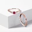 RING IN ROSE GOLD WITH RUBY ​​AND BRILLIANTS - RUBY RINGS - RINGS