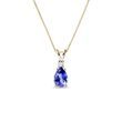 TANZANITE AND DIAMOND PENDANT ON YELLOW GOLD CHAIN - TANZANITE NECKLACES - NECKLACES