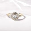 DOUBLE HALO DIAMOND RING IN YELLOW GOLD - ENGAGEMENT DIAMOND RINGS - ENGAGEMENT RINGS