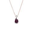 PENDENTIF EN OR ROSE AVEC RHODOLITE - COLLIERS AVEC GEMMES - COLLIERS