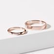 ROSE GOLD WEDDING RING SET WITH 3 DIAMONDS - ROSE GOLD WEDDING SETS - WEDDING RINGS