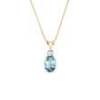 OVAL TOPAZ AND DIAMOND NECKLACE IN GOLD - TOPAZ NECKLACES - NECKLACES