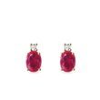 BOUCLES D'OREILLES EN OR AVEC RUBIS ET DIAMANTS - BOUCLES D'OREILLES EN RUBIS - BOUCLES D'OREILLES