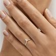 DIAMOND CHEVRON AND SATIN FINISH GOLD WEDDING RING - YELLOW GOLD WEDDING SETS - WEDDING RINGS