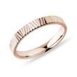 ROSE GOLD WOMEN'S RING WITH AN ENGRAVED SURFACE - ROSE GOLD RINGS - RINGS