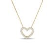 Heart-shaped diamond necklace in yellow gold