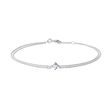 SIMPLE WHITE GOLD BRACELET WITH A CENTRAL DIAMOND - DIAMOND BRACELETS - BRACELETS