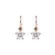 BOUCLES D'OREILLES ÉTOILES EN OR ROSE AVEC DIAMANTS - BOUCLES D'OREILLES POUR ENFANTS - BOUCLES D'OREILLES