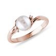 RING MIT PERLE UND BRILLANTEN IN ROSÉGOLD - PERLEN RINGE - PERLEN