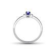 SAPPHIRE AND SIDE DIAMOND RING IN WHITE GOLD - SAPPHIRE ENGAGEMENT RINGS - ENGAGEMENT RINGS