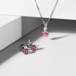 COLLIER EN OR BLANC AVEC SAPHIR ROSE ET DIAMANT - COLLIERS AVEC SAPHIR - COLLIERS