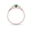 BAGUE EN OR ROSE DÉLICATE AVEC ÉMERAUDE ET DIAMANTS - BAGUES EN ÉMERAUDE - BAGUES