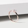 A THIN ROSE GOLD RING WITH A DIAMOND - SOLITAIRE ENGAGEMENT RINGS - 