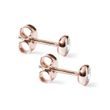 PUCES D'OREILLES LUNETTE EN OR ROSE ET DIAMANTS 3 MM - PUCES D'OREILLES EN DIAMANT - BOUCLES D'OREILLES