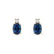 WHITE 14K GOLD WITH SAPPHIRES AND DIAMONDS - SAPPHIRE EARRINGS - EARRINGS