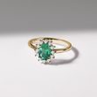 EMERALD AND DIAMOND RING IN YELLOW GOLD - EMERALD RINGS - RINGS