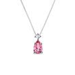 PINK SAPPHIRE PEAR NECKLACE IN WHITE GOLD - SAPPHIRE NECKLACES - NECKLACES