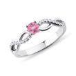 PINK SAPPHIRE AND DIAMOND ENGAGEMENT RING IN WHITE GOLD - SAPPHIRE RINGS - RINGS