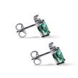 EMERALD AND DIAMOND 14 CT WHITE GOLD EARRINGS - EMERALD EARRINGS - EARRINGS