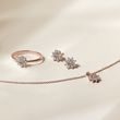 CHAMPAGNE DIAMOND FLOWER STUD EARRINGS IN ROSE GOLD - DIAMOND EARRINGS - EARRINGS