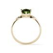 MOLDAVITE AND DIAMOND RING IN YELLOW GOLD - MOLDAVITE RINGS - RINGS