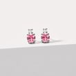 PINK SAPPHIRE AND DIAMOND EARRINGS IN WHITE GOLD - SAPPHIRE EARRINGS - EARRINGS