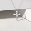 PENDENTIF ENDIAMANTÉ EN OR BLANC MOTIF CROIX - COLLIERS AVEC DIAMANTS - COLLIERS