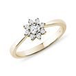 FLOWER-SHAPED DIAMOND RING IN YELLOW GOLD - ENGAGEMENT DIAMOND RINGS - ENGAGEMENT RINGS