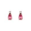 Tourmaline Earrings with Diamonds in Rose Gold