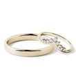 HIS AND HERS GOLD WEDDING RING SET WITH DIAMOND CHEVRON RING - YELLOW GOLD WEDDING SETS - WEDDING RINGS