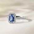 LUXE CEYLON SAPPHIRE AND DIAMOND ENGAGEMENT RING - SAPPHIRE ENGAGEMENT RINGS - ENGAGEMENT RINGS