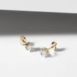 PUCES D'OREILLE EN OR JAUNE AVEC DIAMANT 1 CT - PUCES D'OREILLES EN DIAMANT - BOUCLES D'OREILLES