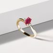 RUBY AND DIAMOND RING IN YELLOW GOLD - RUBY RINGS - RINGS