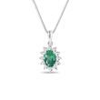 COLLIER EN OR BLANC SERTI D'ÉMERAUDES ET DE DIAMANTS - COLLIERS AVEC ÉMERAUDE - COLLIERS