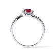GOLD RING WITH A RUBY AND DIAMONDS - RUBY RINGS - 