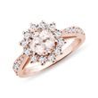 Luxury Ring with Morganite and Brilliants in Rose Gold