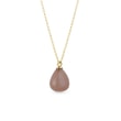 Brown moonstone necklace in yellow gold