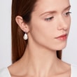 Baroque pearl earrings in white gold