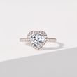 14K ROSE GOLD DIAMOND HEART RING - DIAMOND ENGAGEMENT RINGS - ENGAGEMENT RINGS