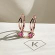 BOUCLES D'OREILLES EN OR ROSE 14 CARATS AVEC TOURMALINE ROSE - BOUCLES D'OREILLES EN TOURMALINE - BOUCLES D'OREILLES