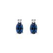 OVAL SAPPHIRE EARRINGS IN WHITE GOLD - SAPPHIRE EARRINGS - EARRINGS