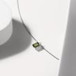 MOLDAVITE AND DIAMOND WHITE GOLD NECKLACE - MOLDAVITE NECKLACES - NECKLACES