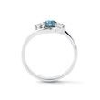 BAGUE EN OR BLANC AVEC DIAMANT BLEU ET DIAMANTS BLANCS - BAGUES DE FIANÇAILLES AVEC DIAMANTS DE COULEUR - BAGUES DE FIANÇAILLES
