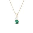 GOLDENE SMARAGDHALSKETTE MIT DIAMANT - KETTEN MIT SMARAGD - KETTEN