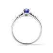 WHITE GOLD RING WITH A SAPPHIRE TEADROP AND DIAMONDS - SAPPHIRE ENGAGEMENT RINGS - ENGAGEMENT RINGS
