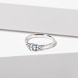 White Gold Ring with Aquamarine and Diamonds