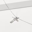 PENDENTIF D'OR BLANC FORGÉ EN CROIX AVEC DIAMANT - COLLIERS AVEC DIAMANTS - COLLIERS