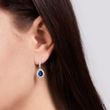 FINE WHITE GOLD EARRINGS WITH SAPPHIRES AND DIAMONDS - SAPPHIRE EARRINGS - 